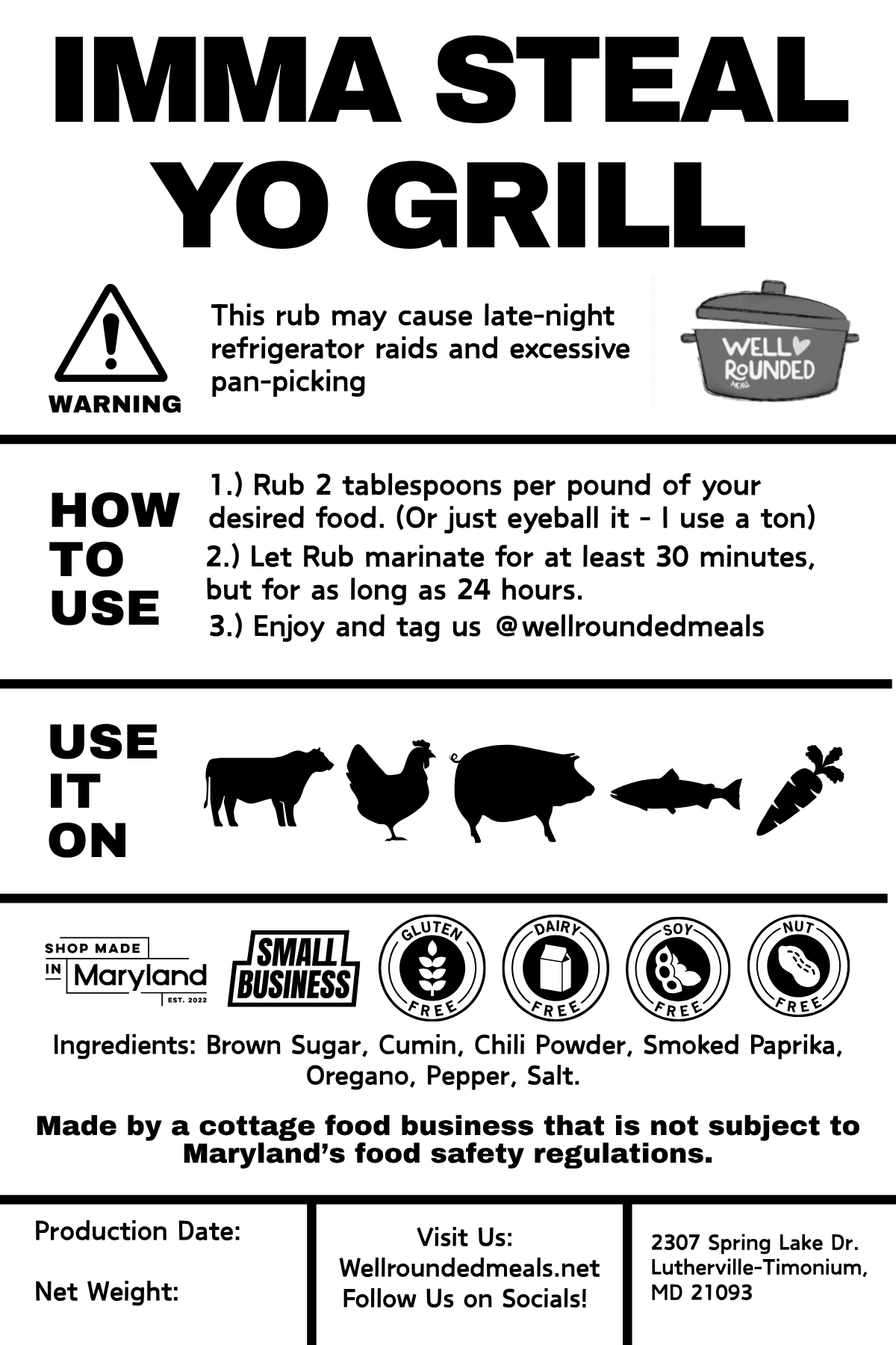 Imma Steal Yo Grill – Sweet & Smoky BBQ Rub